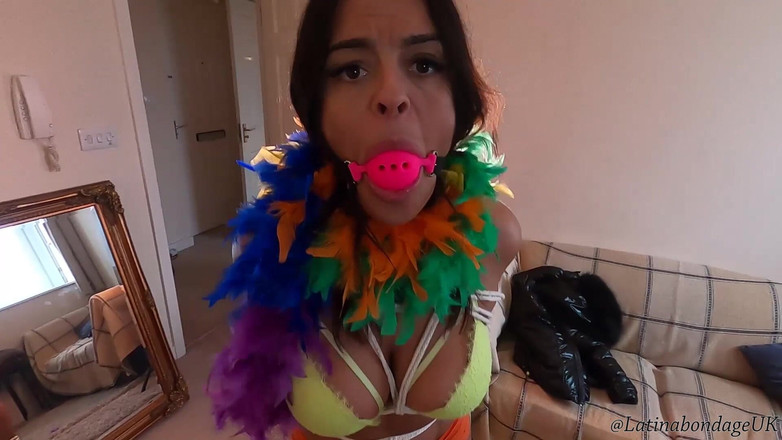 Latina Fetish: Latina Bound Tight and Gagged with Different Gags! While Wearing...