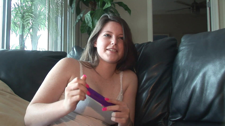 Hot Girlz: Adorable chubby teen pokes her pussy with a toy