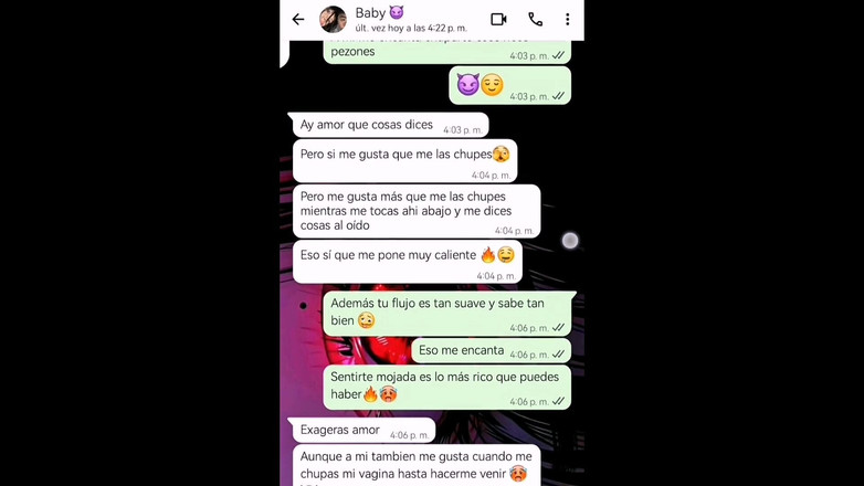 Natasha Caseros: Una calda conversazione whatsapp con la mia ragazza fine a...