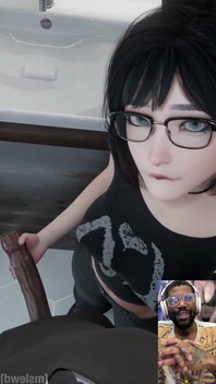 Super Cute Ass Goth Girl Jerks off a BBC