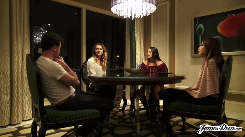 James Deen: Avi Love, Bambi, Sami Parker in reverse gangbang action with...