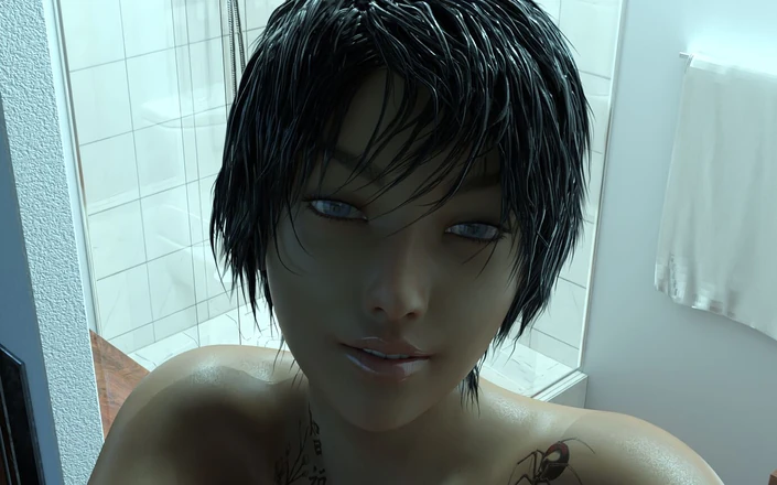 Happy MO: Big tits Asian fucks in shower