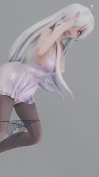Mmd ragazze dagli occhi marroni; Abito trasparente; Tacchi filtranti; Calze nere
