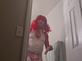 Submissive sissy: Sissy Cross Deep Throat and Fucked in Closet