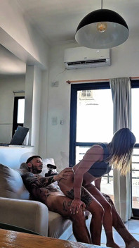 Cleaning in Mini Short: Temptation with My Step-sister on the Floor and the Sofa