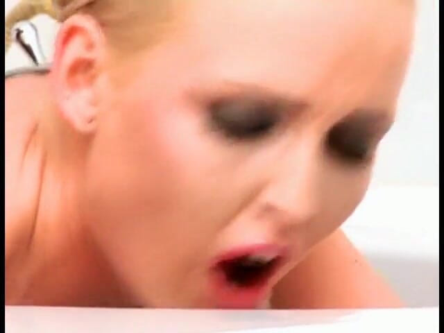 Hot and Wet: Well favoured busty blonde slut in black takes cock in...