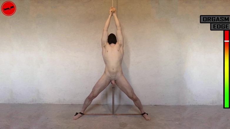 Tommy_1995: Restrained straight guy edging t-bar anal probe vibrator and cruel...