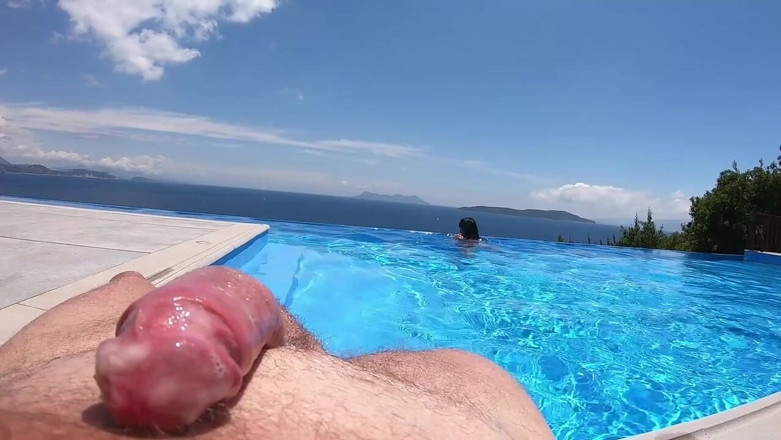 Alexandra Wett: Blown off Stranger Cock in the Pool Outdoor