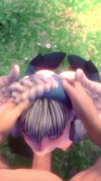 Melia Xenoblade Gets Her Face Fucked and Ends with a Mouthful of Cum POV