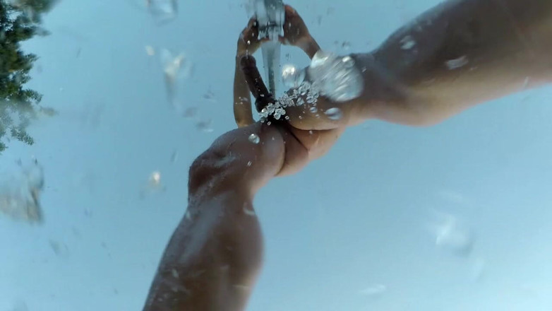 outdoor-fun: Outside Nude Shower at the Pool and Slowmotion