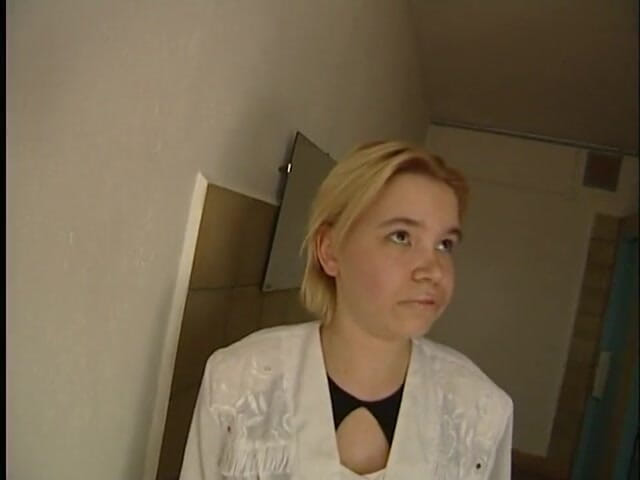 Lucky Cooch: Blonde lady giving an interview