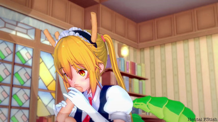HentaiF3tish: Miss Kobayashi's dragon maid hentai: Tohru takes a huge load