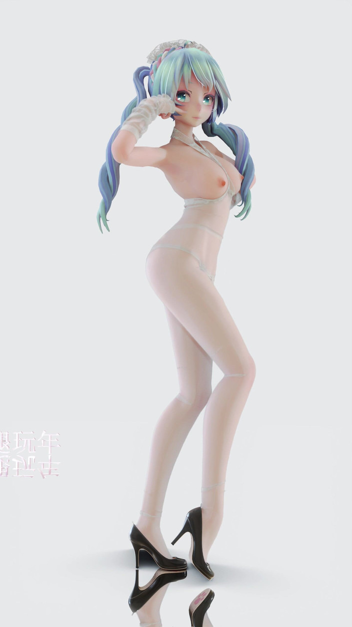 MikuMotion: [mmd] Міку Аоа-вибач. Відкрита цільна біла шовкова піхва, відкрита поштовх.