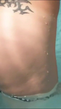 Very Beautiful Sexy MILF with Big Tits Masturbates Her Pussy with a Dildo in the Pool