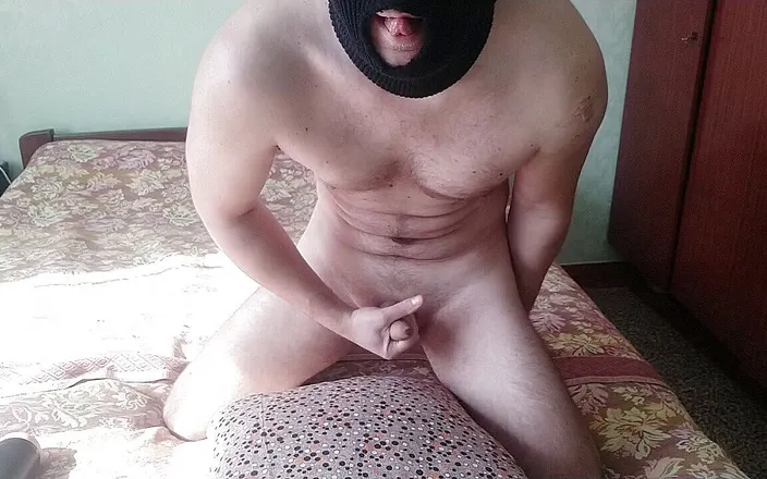 Big Dick Cum: Handsome roughly fucks his silicone toy and cums inside