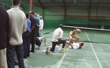 French Tennis Babe Double Ir Fucked in Threesome