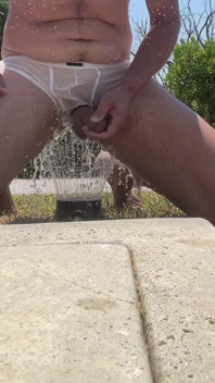 Cum with Water in the Garden