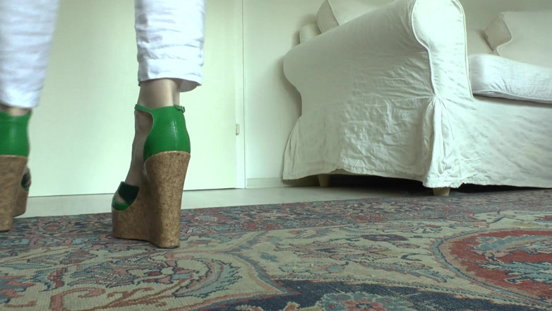 Lady Victoria Valente: Wedge-heel Sandal Fashion Show for You! Cum in Your Pants!...