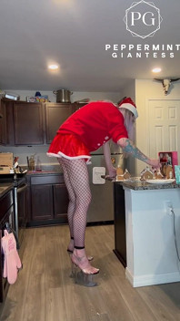 73 Giantess in 8-inch Heels Decorates a Gingerbread Village