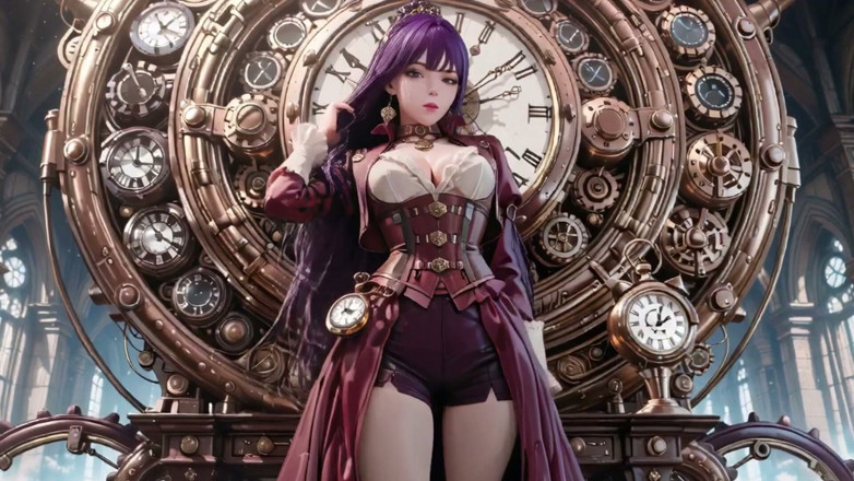 Purple Hairs in a Steam Fantasy!