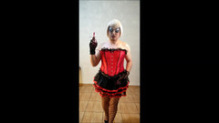 Tina24: Smoking with Red Lipstick and Nail