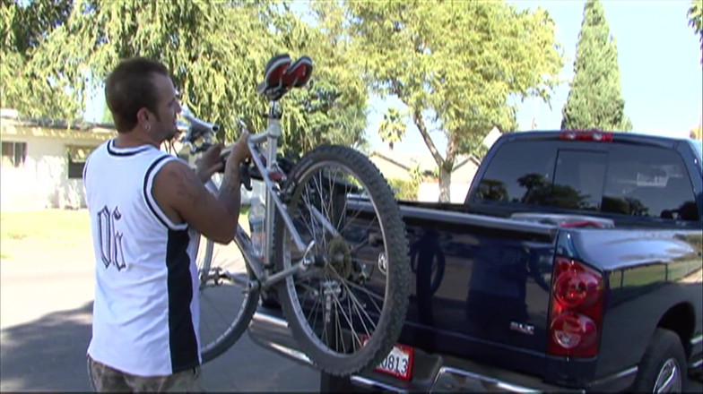 Get Your Fix: Bike riding flexible blonde gets picked up and pounded