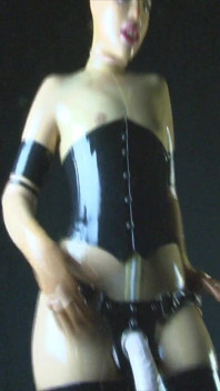 Sinister & Sexy in Transparent Latex Catsuit