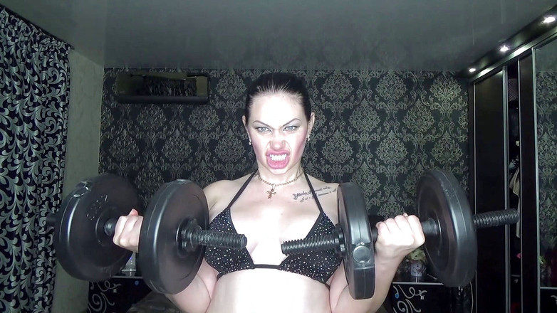 Goddess Misha Goldy: Jsem silnější než ty! Uctívání svalů a svalová dominance! 2