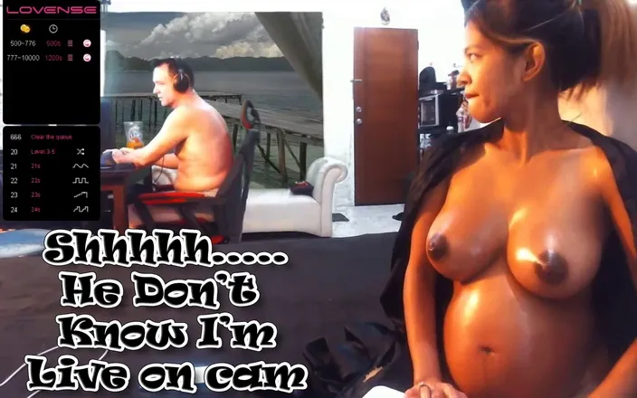 SexyGamingCouple: Shhhh He Dont Know I Am Live on Cam Lol...