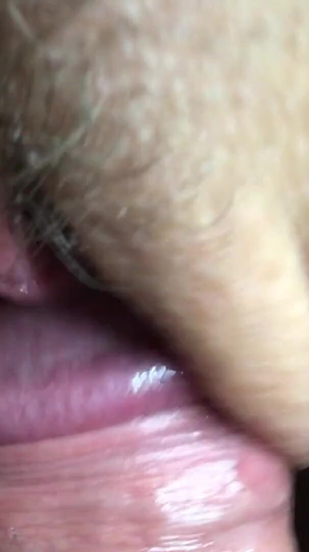 Close-up POV rubbing the clitoris with the big mushroom head of a hard cock. Huge cum load on her clit, bushes and panties. (Anna & Emmett Shpilman)