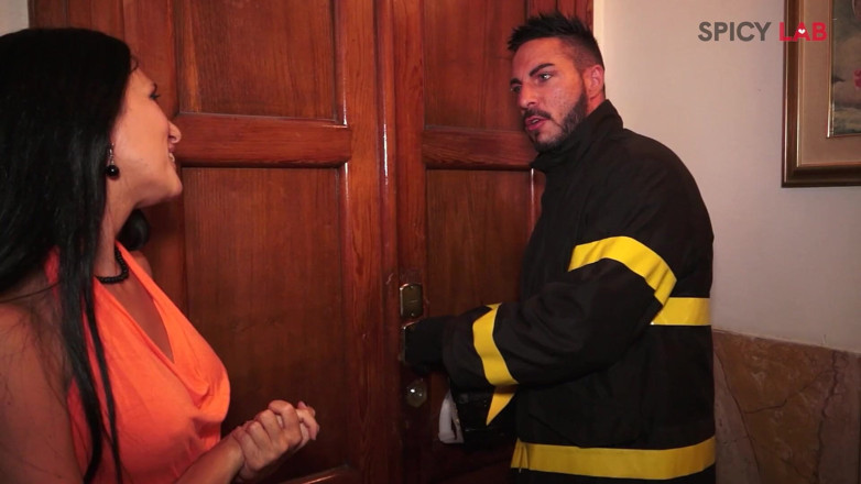 Spicy Lab Production: The Firefighter Julius Opens the Door and the Pussy of...