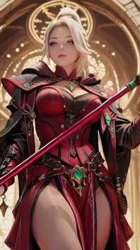 Red & Black Armor Witch! Forbidden Casting in the Gothic Library.