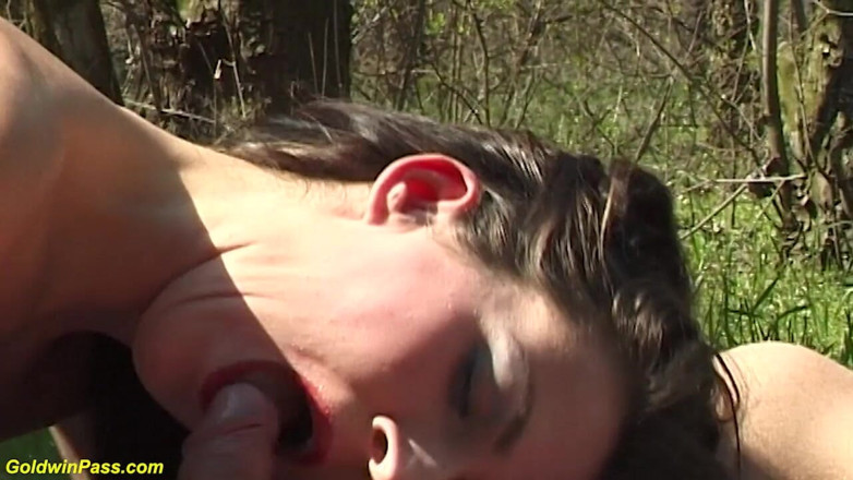 Goldwin pass: Hairy bush skinny German girl rough big cock outdoor fucked