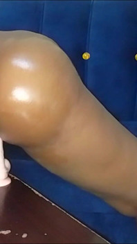 Caught Riding and Twerking on My White Cock Dildo