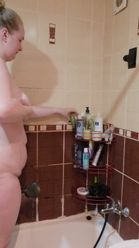 Chubby Wife & Horny Husband - Shower Turns Into Masturbation, Blowjob and Hot Sex with Cumshot