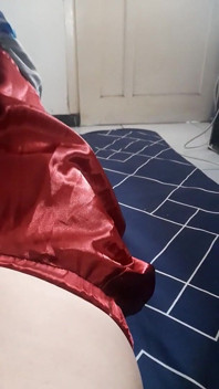Wearing Mini Satin Skirt Inside Shorts