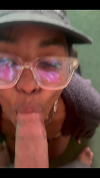 Nerdy Goth Girl Gets on Her Knees for a POV Blowjob