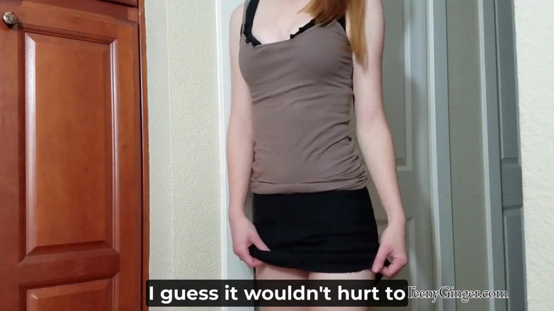 Teeny Ginger: Subtitled! Girlfriend's Stepsister Catches You Staring up Her Skirt