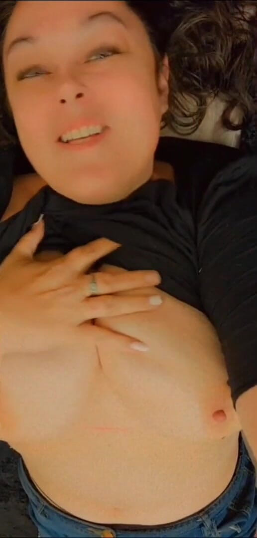 Bellacarina94: Loving on my all natural 42DDD tits!
