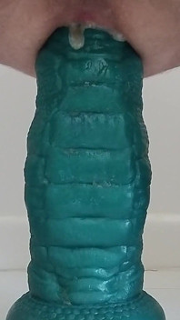 Cd in lingerie toont opgewonden zwart slipje voordat ze een grote krokodildildo neukt en klaarkomt