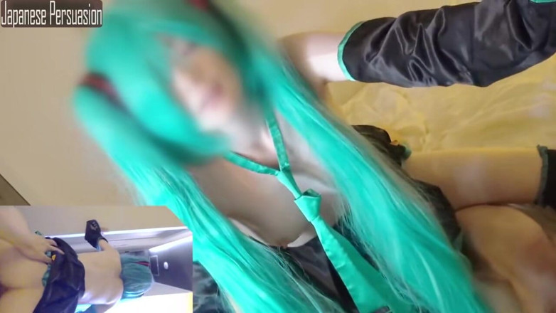 Studio Modern Shunga - JAV: Miku Cosplayer powraca zremasterowany - klasyczny kostium Miku sex część 2 - 2