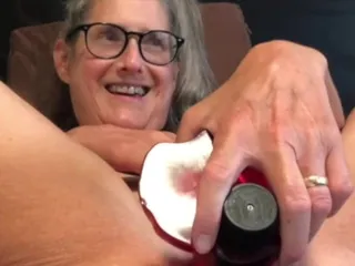 Squirting Senior: Mature Wife Closeup Masturbation with Big Toy