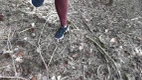 Bouncy Tits Action: Naked Female Body in the Woods