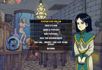 Cartoon Play: Witch hunter part 36 - Asian teen suck under table in cafe