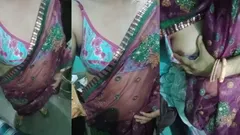 Gaurisissy gay indiano mostra tutto il suo corpo, sprema e gioca con le sue grandi tette in sari rosa