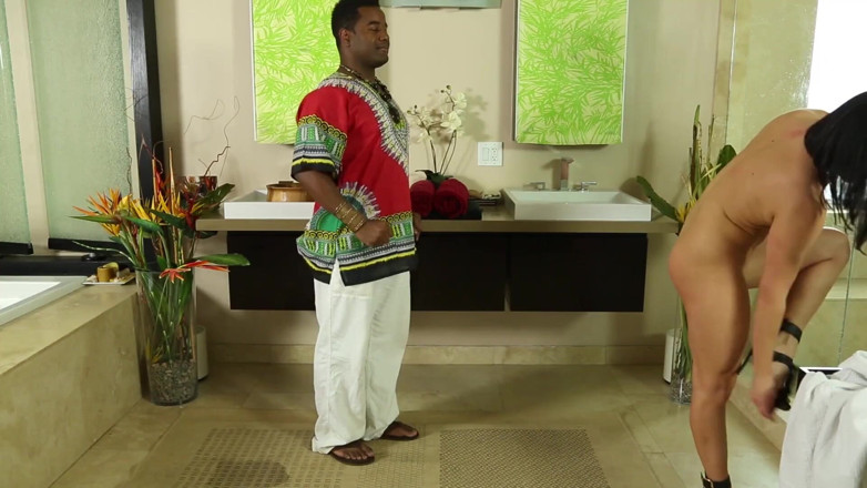 Massage Parlor: Anal sex for brunette girl by this black man