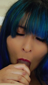 Colored Haired MILF Sucks Date's Cock