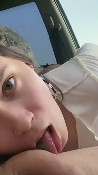 My Best Friend's Girlfriend Sucked My Dick in the Car for Only 10 Dollars. What a Slut.