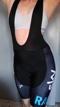 Spinning Woman Warms up After Class