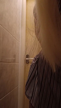 Obedient Slut Rides Wall-mounted Dildo on the Toilet